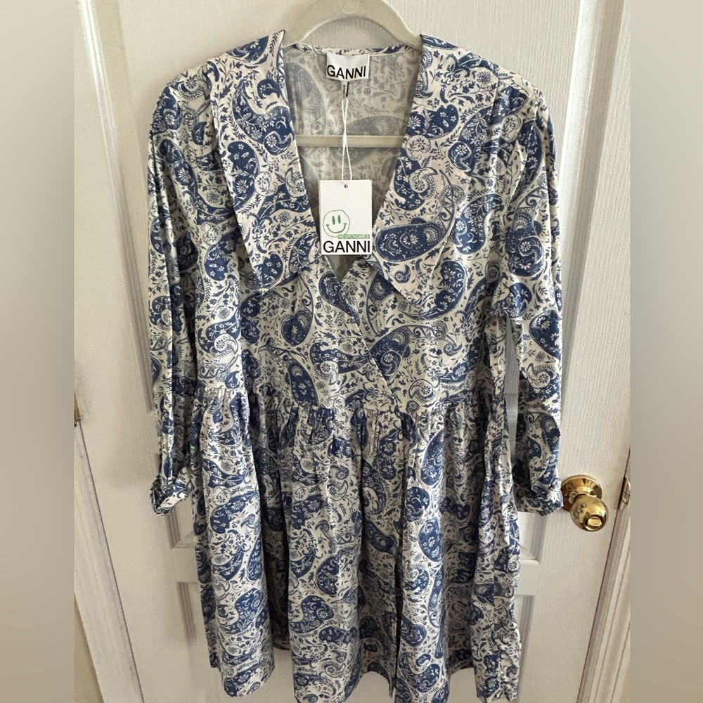 GANNI Paisley Wrap Dress NWT